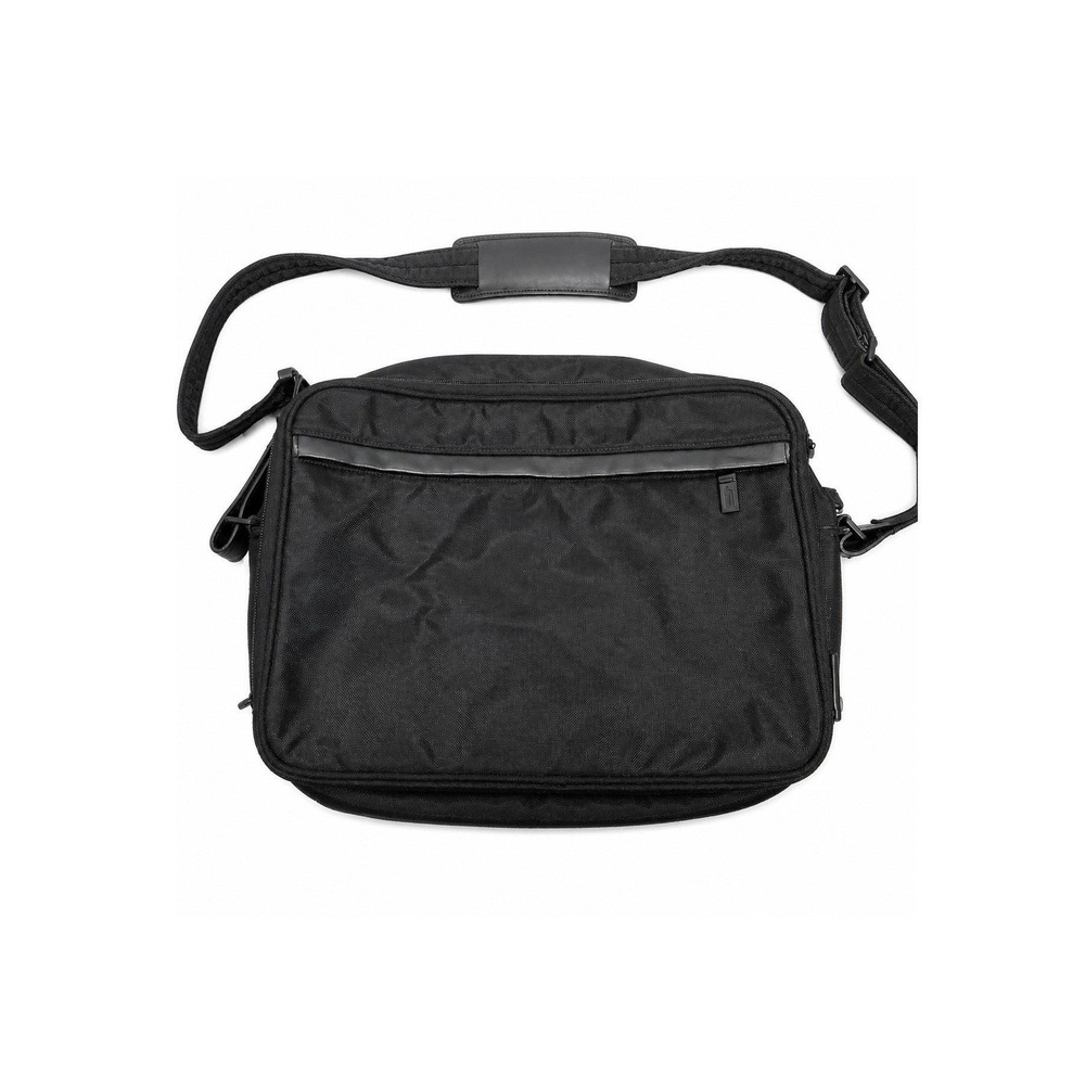 Hartmann Luggage Black Canvas Nylon and Leather Laptop Messenger Shoulder Bag